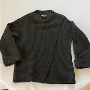 Athleta Ribbed Black Mock Neck Sweater